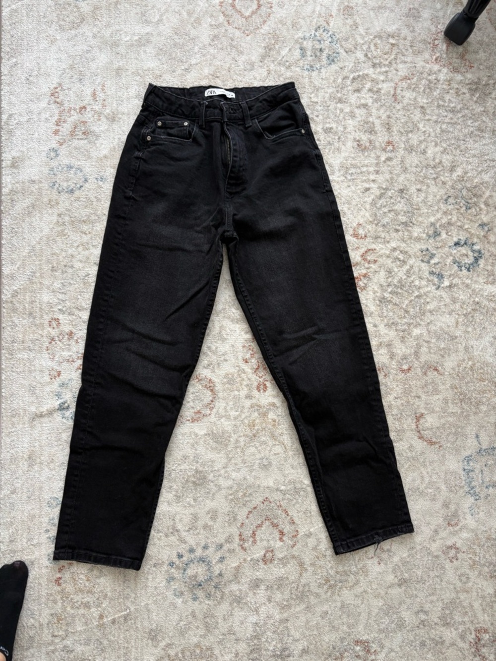 Zara Washed Black High-Rise Jeans